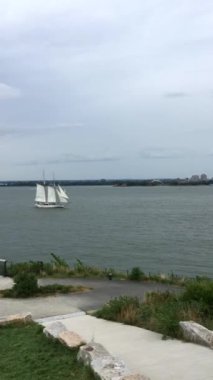 Manhattan şehri rıhtım boyunca görüldü..