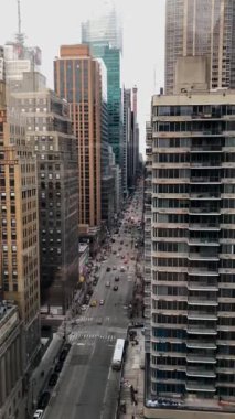 Manhattan 'daki gökdelenlerin kuş bakışı görüntüsü.
