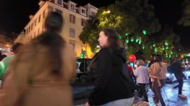 Mutlu Lizbon Portekiz bu Noel 'de gökyüzünün altında.