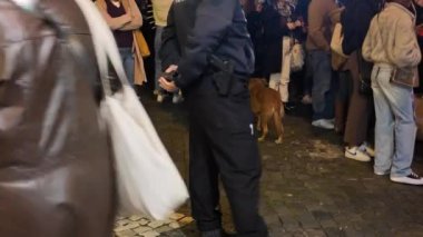 Lizbon sokaklarını Noel aydınlatma törenine hazır kutlama grupları doldurdu. Lizbon, Portekiz