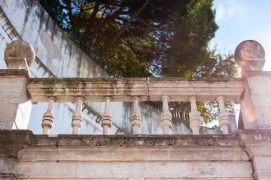 Atina, Yunanistan 'daki antik bir sarayın cephesinin ayrıntıları