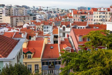 Lizbon 'un Portekiz, Alfama bölgesinden panoramik görüntüsü