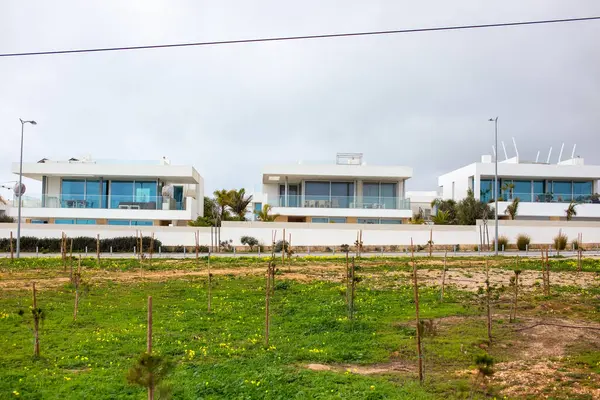 Fuerteventura, Kanarya Adaları, İspanya 'daki modern villa manzarası
