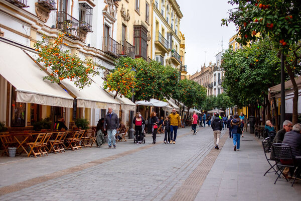 Вид на улицу Севилья, Андалусия, Испания