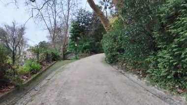 Biester Sarayı 'ndaki yemyeşil bahçe Sintra Portekiz seyahat ilhamı