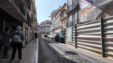 Lizbon şehri gezintisi, güneş ışığı, yaz günü, Avrupa seyahati