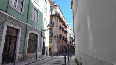 Portugal alley POV Lisbon walk historic architecture view