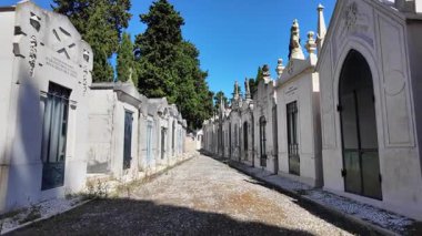 Huzurlu eski mezarlıkta gotik heykellerin yanından geçiyorum.