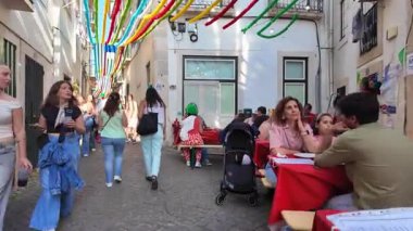 Portugal city celebration of Saint Anthony with food stalls