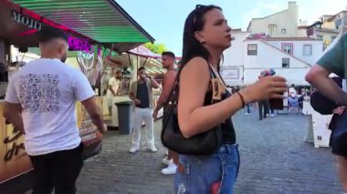 Night food festival in Lisbon for Saint Anthony celebration