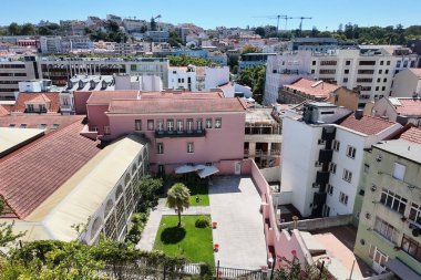 Lizbon Çatıları Tarihi Binaların ve Kentsel Manzaraların Havadan Görünümü