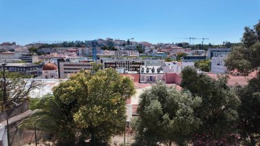 Lizbon Şehir Manzarası Yükseklerden Görünümü