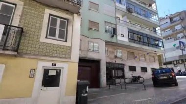 Lizbon Portekiz şehir turu taksiden şehir trafiği, miras binaları, sokak fotoğrafçılığı atmosferi