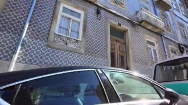 Lizbon Portekiz taksi durağı manzaralı, tarihi şehir mimarisi, şehir hayatı ve seyahat konsepti