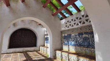 POV seyahati Lizbon Botanik Bahçesi yaz yolu egzotik bitkiler huzurlu Avrupa tatili çiçekleri