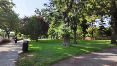 Summer POV Lisbon stroll, colorful streets, architecture, sunny atmosphere, Europe trip