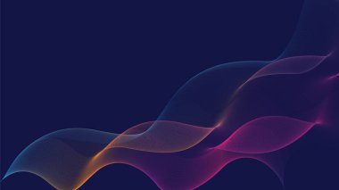 Renkli dalga arkaplanı olan mavi arkaplanda soyut bir dalga deseni, gradyan renk arkaplan vektör tasarımı, dalga dağ etkisi, arkaplan deseni, dalga arkaplan, dalgalı çizgiler, ses, parçacık, pleksus, 