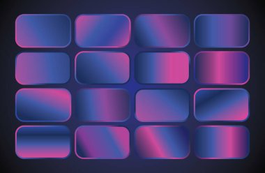 Pembe mavi renk gradyan renk kombinasyonu seti, renk örnekleri, renk renk seti, renk değişimi şablonu, gradyan 