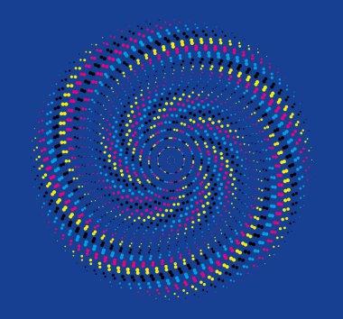 Çemberli soyut arkaplan, dalganın yarım ton nokta deseni dalganın siyah yarım ton nokta deseni, metin raster dairesi için arkaplan deseni siyah renk, mavi ve pembe girdap logosu, mavi ve pembe renkli dairesel nokta deseni, siyah nokta deseni. 