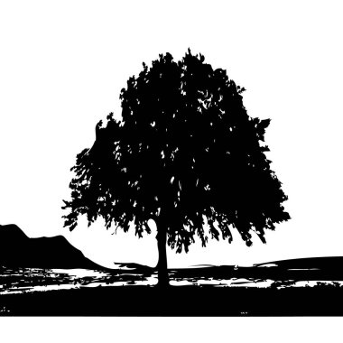 siyah ve beyaz ağaç ve yeşil yaprak vektör sanat tasarımı arka plan, ağaç vektör sanatı, siyah renk ağacı, set, yapraklar dizayn, yaprak, palmiye ağacı