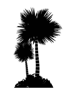 Siyah ve beyaz ağaç vektör sanat tasarımı, ağaç vektör sanatı, siyah renk ağacı, set, yapraklar set tasarımı, palmiye ağacı