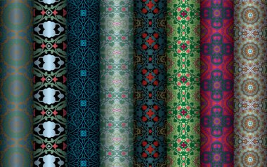 Ağaç yaprağı ve çiçek yinelenen desen deseni deseni desen deseni, tüm izin deseni, soyut desen, kusursuz tekrarlanmayan vektör tasarımı, batik izi, tekstil kumaş deseni, el çizimi sanatı, mandala tasarım deseni, bulunan çember  