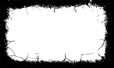 Siyah beyaz Grunge çerçeve, Grunge sınır arkaplanı. Sıkıntılı eski fotoğraf ışığı efekti ve film tahıl dokusu için soyut grunge vektör şablonu