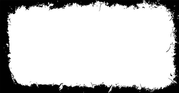 Black and white Grunge frame, Grunge border background. Abstract vintage grunge vector template for distressed old photo light effect and film grain texture