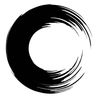 Beyaz arka planda siyah beyaz fırça darbesi. Vektör çizimi. Vektör grunge çemberi. Beyaz arka planda kare çizgi. Vektör grunge çemberi