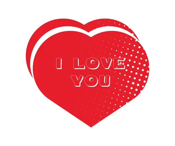 Hjärtat Form Gjord Röda Hjärtan Med Kärlek Ord Jag Älskar — Stock vektor