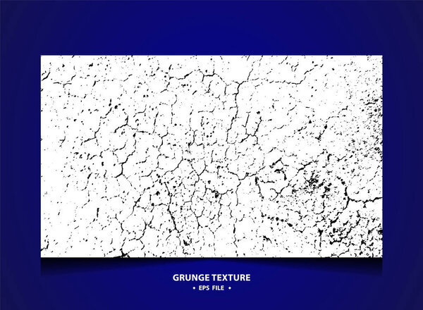 abstract grunge texture white and black paint on a blue background, broken effect background with space