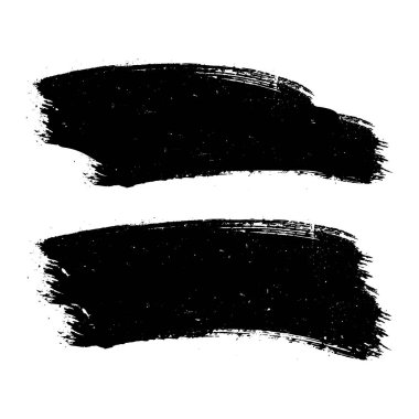 Beyaz arka planda siyah-beyaz fırça darbesi, eski moda karalama fırça darbesi.