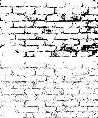 Dört farklı tuğla duvar, dört farklı tuğla kaldırım taşı, antika tuğla duvar vektörü, grunge duvar seti, eski tuğla duvar vektörü.