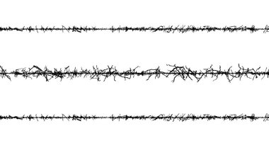 Dikensiz tel şablon vektörü, klasik sınır, dikenli tel çitler, kirli sınır bariyeri, dikenli tel örgüler, izole edilmiş dikenli teller.,