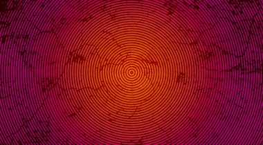 Dairesel tasarımı olan mor ve turuncu bir arkaplan, siyah arkaplanı olan kırmızı ve mavi bir daire, arkaplan ve duvar kağıdı için grunge desenli spiral çizgi ışık efekti tasarımı  