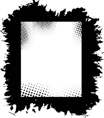 Edgy Urban Estetik, A Bold Grunge Fotoğraf Çerçevesi Dinamik Yarıton Desenleri ve Sıçrayan Modern Sanat Mürekkep Kenarlıkları Fotoğraf Çerçevesi