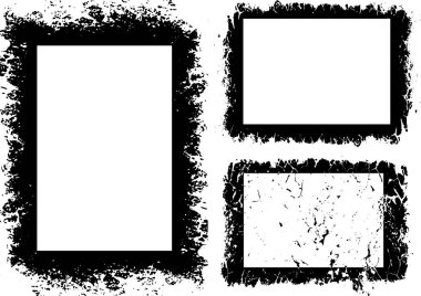 Dinamik Grunge Çerçeve Koleksiyonu, Zorlu Dikdörtgen Çerçeveler Kenarlı Görsel Görünümler için Düzensiz Kenarlıklar