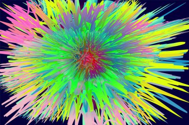 Renkli ışınları olan soyut bir arka plan, Renkli Soyut Patlama, Siyah arka planda renkli bir boya patlaması,