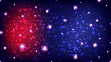 Noktalar ve daireler birbirine bağlı soyut ağ arkaplanı, soyut noel ışıkları arka plan, Soyut Ağ Bağlantısı