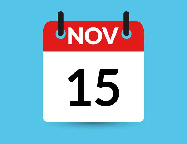 November Flache Symbolkalender Isoliert Auf Blauem Hintergrund Datums Und Monatsvektordarstellung lizenzfreie Stockvektoren
