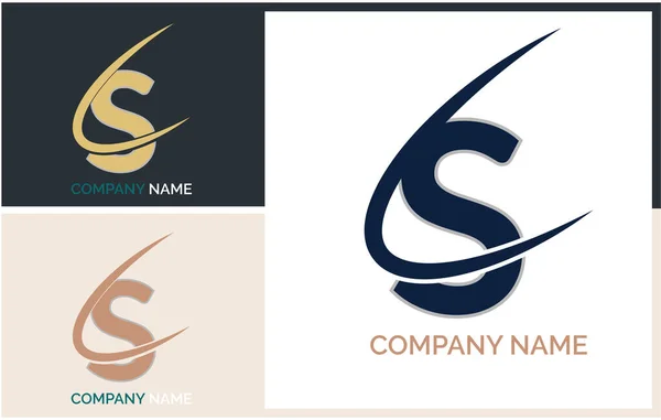 S Harfi logo tasarım şablonu elementleri