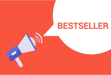 Çok satan konuşma balonu megafonlu, çok satan metin metni kabarcık vektör çizimi