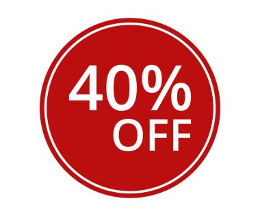 İndirimin% 40 'ı. İndirimli fiyat. Özel indirim. Sosyal ağ kavramı. Vektör illüstrasyon..