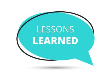 Dersler öğrenilmiş konuşma balonu metni. Sticker, Banner ve Poster için parlak bir renk. vektör illüstrasyonu.