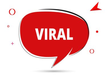 Viral konuşma balonu metni. Sticker, Banner ve Poster için parlak bir renk. vektör illüstrasyonu.