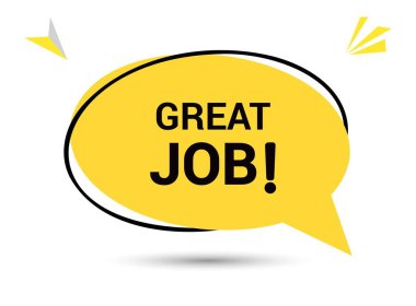 Harika bir konuşma balonu mesajı. Sticker, Banner ve Poster için parlak bir renk. vektör illüstrasyonu.