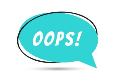 OPS konuşma balonu metni. Sticker, Banner ve Poster için parlak bir renk. vektör illüstrasyonu.