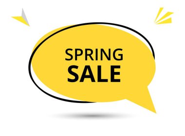 Bahar Satışı konuşma balonu metni. Sticker, Banner ve Poster için parlak bir renk. vektör illüstrasyonu.