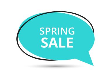 Bahar Satışı konuşma balonu metni. Sticker, Banner ve Poster için parlak bir renk. vektör illüstrasyonu.