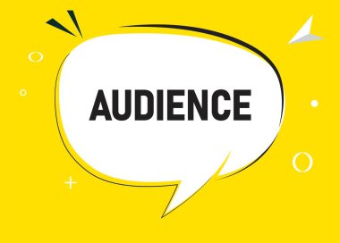 Seyirci konuşması metni. Sticker, Banner ve Poster için parlak bir renk. vektör illüstrasyonu.